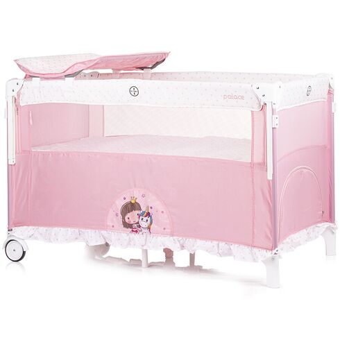 Patut pliabil Chipolino Palace Princess pink, Culoare: Roz, Dimensiuni: 120x60,poza 5