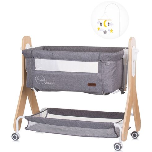 Patut Co-Sleeper Chipolino Heart 2 Heart graphite, Culoare: Gri, Dimensiuni: 90x50,poza 3  - ExclusivMAG.ro Patut Co-Sleeper Chipolino Heart 2 Heart graphite, Culoare: Gri, Dimensiuni: 90x50,poza 3