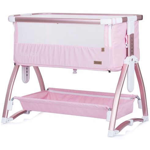Patut Co-Sleeper Chipolino Baby Boss blush, Culoare: Roz, Dimensiuni: 95x65,poza 4