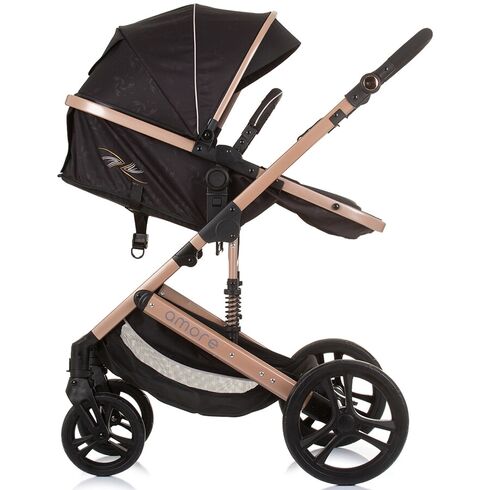 Carucior Chipolino Amore 2 in 1 obsidian gold, Culoare: Negru/Auriu, Model: 2 in 1 - poza 7 - ExclusivMAG.ro