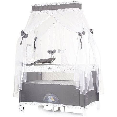 Patut pliabil Chipolino Palace Dino grey, Culoare: Gri, Dimensiuni: 120x60,poza 3