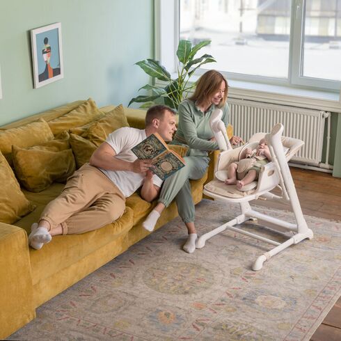 Scaun de masa si leagan electric Carrello CASCATA Tropical Green, Culoare: Verde,poza 9