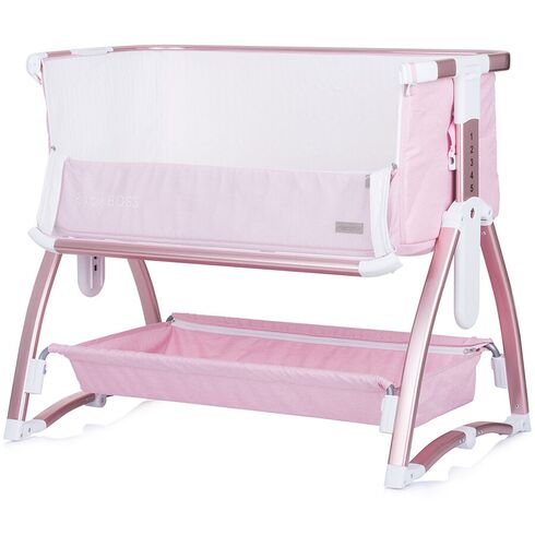 Patut Co-Sleeper Chipolino Baby Boss blush, Culoare: Roz, Dimensiuni: 95x65,poza 5