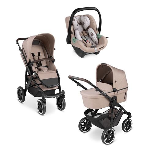 Carucior 3 in 1 Salsa 4 AIR Set Grain Teddy ABC Design, Culoare: Crem, Model: 3 in 1  - ExclusivMAG.ro
