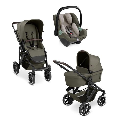 Carucior 3 in 1 Salsa 4 AIR Set Wheat ABC Design, Culoare: Verde inchis, Model: 3 in 1  - ExclusivMAG.ro