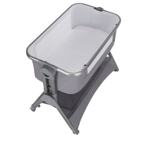 Patut co-sleeping pliabil si reglabil pe inaltime Carrello ARIA, Cloud Grey, Culoare: Gri, Dimensiuni: 80x50,poza 3