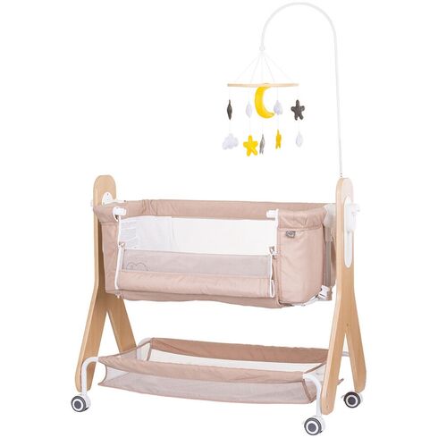 Patut Co-Sleeper Chipolino Heart 2 Heart sand, Culoare: Crem, Dimensiuni: 90x50,poza 2