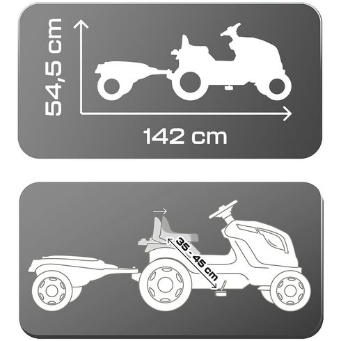 Tractor cu pedale si remorca Smoby Farmer XL verde, Culoare: Verde - poza 4 - ExclusivMAG.ro
