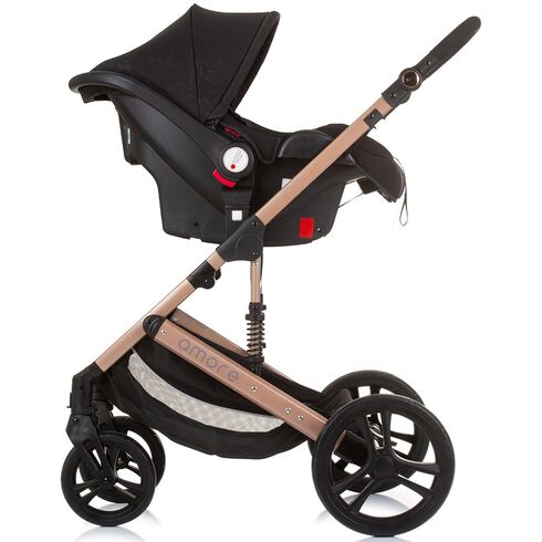 Carucior Chipolino Amore 3 in 1 obsidian gold, Culoare: Negru/Auriu, Model: 3 in 1 - poza 10 - ExclusivMAG.ro