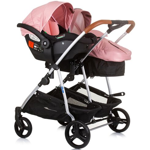 Carucior gemeni Chipolino Duo Smart 3 in 1 flamingo, Culoare: Roz, Model: gemeni - poza 11 - ExclusivMAG.ro