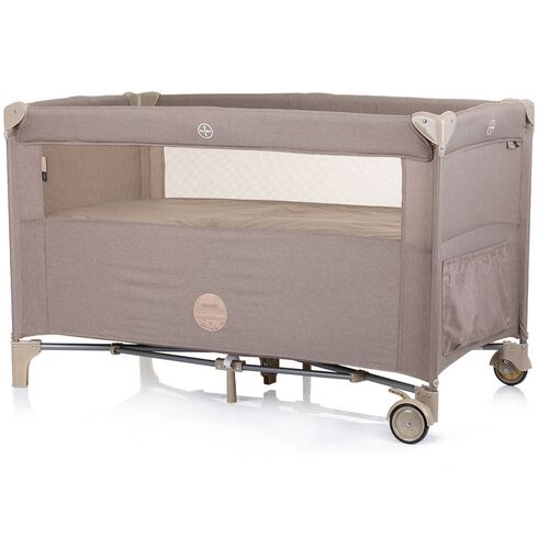 Patut pliabil Chipolino Relax macadamia linen cu laterala culisanta, Culoare: Crem, Dimensiuni: 120x60 - poza 4 - ExclusivMAG.ro