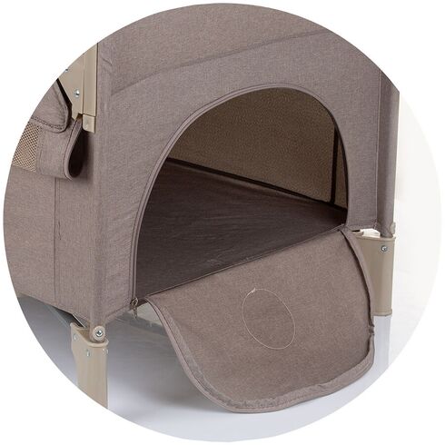 Patut pliabil Chipolino Relax macadamia linen cu laterala culisanta, Culoare: Crem, Dimensiuni: 120x60 - poza 9 - ExclusivMAG.ro