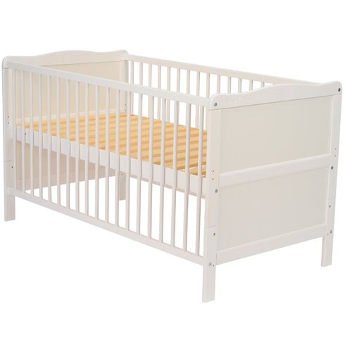 Patut din lemn BabyNeeds Nadia 140x70 cm, transformabil, Alb,poza 6