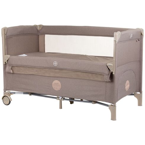 Patut pliabil Chipolino Relax macadamia linen cu laterala culisanta, Culoare: Crem, Dimensiuni: 120x60  - ExclusivMAG.ro