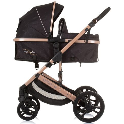 Carucior Chipolino Amore 3 in 1 obsidian gold, Culoare: Negru/Auriu, Model: 3 in 1 - poza 9 - ExclusivMAG.ro