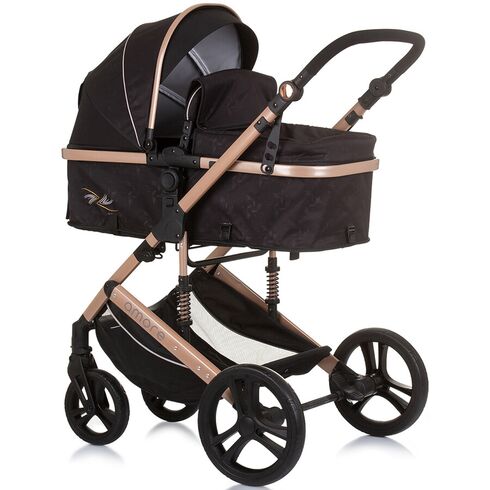 Carucior Chipolino Amore 3 in 1 obsidian gold, Culoare: Negru/Auriu, Model: 3 in 1 - poza 3 - ExclusivMAG.ro