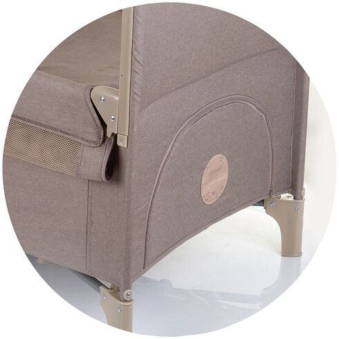 Patut pliabil Chipolino Relax macadamia linen cu laterala culisanta, Culoare: Crem, Dimensiuni: 120x60 - poza 8 - ExclusivMAG.ro