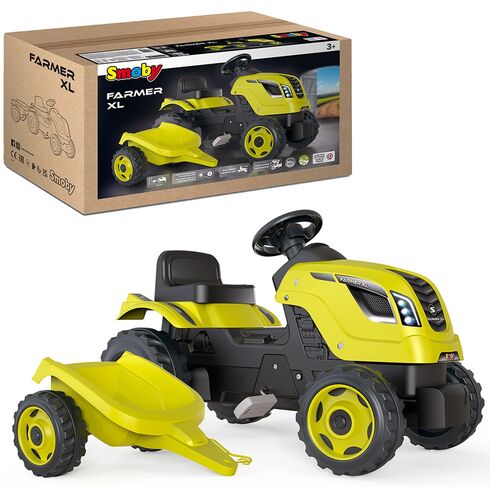 Tractor cu pedale si remorca Smoby Farmer XL verde, Culoare: Verde - poza 10 - ExclusivMAG.ro