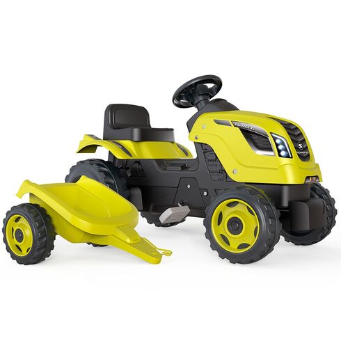 Tractor cu pedale si remorca Smoby Farmer XL verde, Culoare: Verde - poza 3 - ExclusivMAG.ro