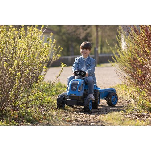 Tractor cu pedale si remorca Smoby Farmer XL albastru, Culoare: Albastru - poza 10 - ExclusivMAG.ro