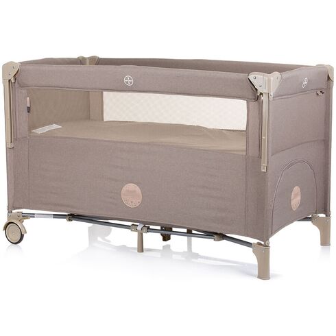 Patut pliabil Chipolino Relax macadamia linen cu laterala culisanta, Culoare: Crem, Dimensiuni: 120x60 - poza 3 - ExclusivMAG.ro
