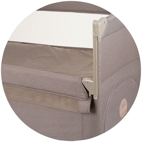 Patut pliabil Chipolino Relax macadamia linen cu laterala culisanta, Culoare: Crem, Dimensiuni: 120x60 - poza 6 - ExclusivMAG.ro
