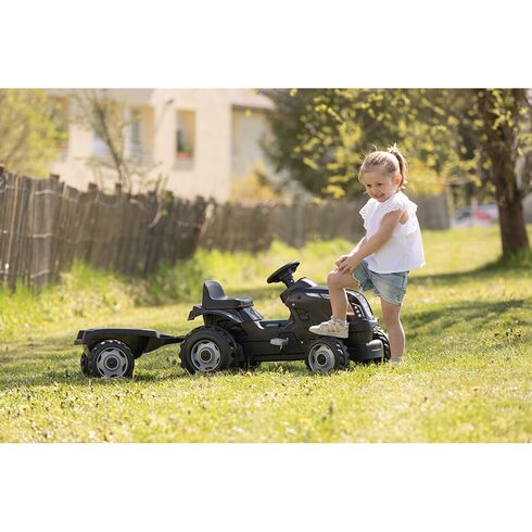 Tractor cu pedale si remorca Smoby Farmer XL negru, Culoare: Negru - poza 8 - ExclusivMAG.ro