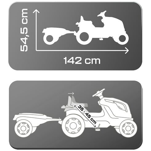 Tractor cu pedale si remorca Smoby Farmer XL albastru, Culoare: Albastru - poza 4 - ExclusivMAG.ro