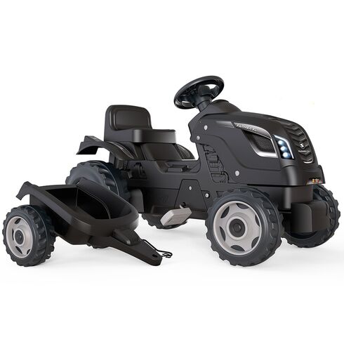 Tractor cu pedale si remorca Smoby Farmer XL negru, Culoare: Negru - poza 3 - ExclusivMAG.ro