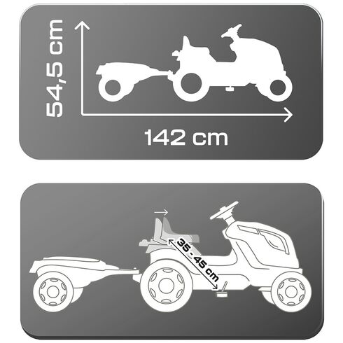 Tractor cu pedale si remorca Smoby Farmer XL negru, Culoare: Negru - poza 4 - ExclusivMAG.ro