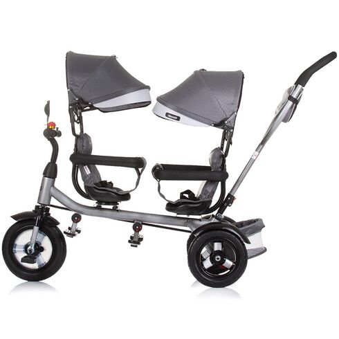 Tricicleta gemeni Chipolino 2Play silver grey, Culoare: Gri deschis,poza 5