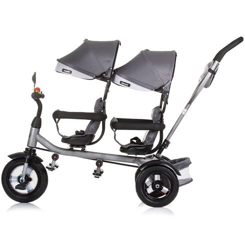 Tricicleta gemeni Chipolino 2Play silver grey, Culoare: Gri deschis,poza 4