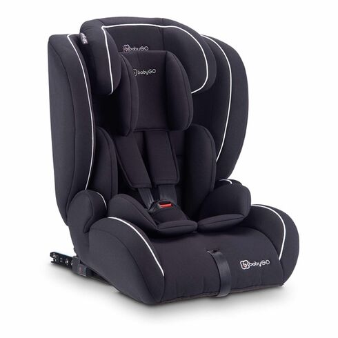 Scaun auto i-Size BabyGo FreeFix Black, 76-150 cm, certificat R129, Culoare: Negru, Grupa: 9-36kg (9 luni - 12 ani)