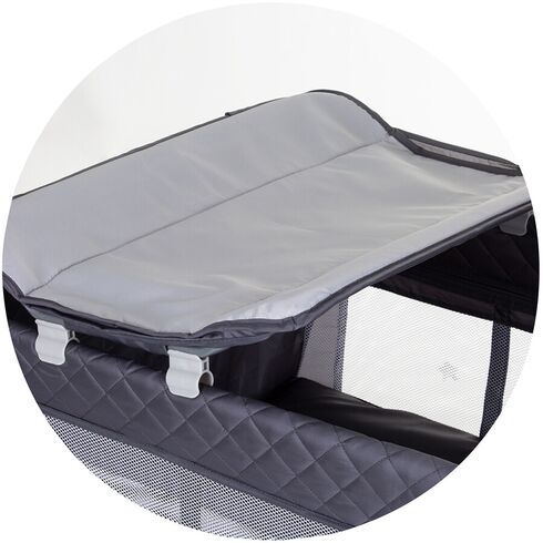 Patut pliabil cu saltea de infasat Chipolino Luna granite, Culoare: Gri/Negru, Dimensiuni: 120x60,poza 4