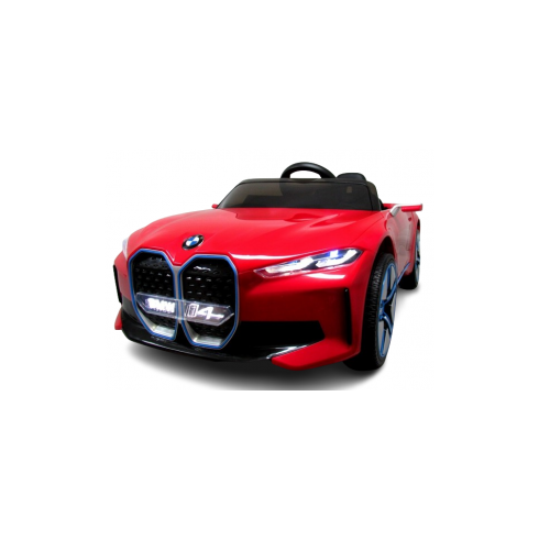 Masinuta electrica cu telecomanda, roti din spuma EVA, scaun din piele ecologica, varsta 1-5 ani, BMW I4 - Rosu, Culoare: Rosu, Capacitate acumulator: 12V