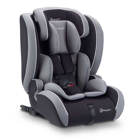 Scaun auto i-Size BabyGo FreeFix Grey, 76-150 cm, certificat R129, Culoare: Gri/Negru, Grupa: 9-36kg (9 luni - 12 ani)