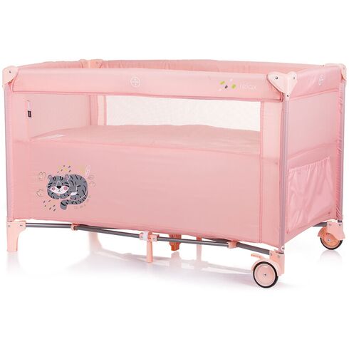 Patut pliabil Chipolino Relax flamingo tiger cu laterala culisanta, Culoare: Roz, Dimensiuni: 120x60,poza 4  - ExclusivMAG.ro Patut pliabil Chipolino Relax flamingo tiger cu laterala culisanta, Culoare: Roz, Dimensiuni: 120x60,poza 4