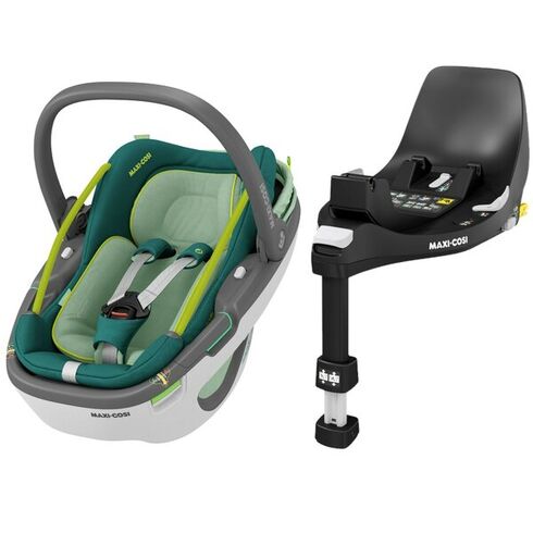 Scaun Auto I-Size Maxi-Cosi CORAL 360 BS + Baza Auto FAMILYFIX 360 NEO GREEN, Culoare: Verde, Grupa: 0-13kg (0 luni - 12 luni)  - ExclusivMAG.ro