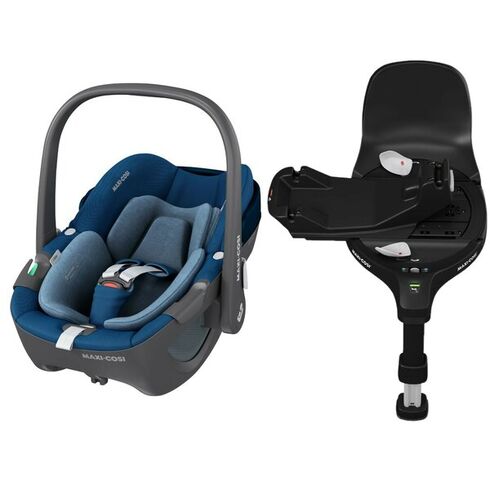 Scaun Auto I-Size Maxi-Cosi PEBBLE 360 + Baza Auto FAMILYFIX 360 PRO ESSENTIAL BLUE, Culoare: Albastru, Grupa: 0-13kg (0 luni - 12 luni)