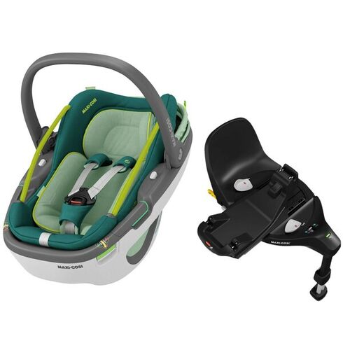 Scaun Auto I-Size Maxi-Cosi CORAL 360 + Baza Auto FAMILYFIX 360 PRO NEO GREEN, Culoare: Verde, Grupa: 0-13kg (0 luni - 12 luni)  - ExclusivMAG.ro