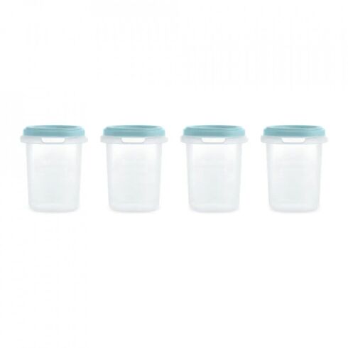 Set 4 Recipiente Ermetice gradate 250 ml Terra Ocean Miniland, Culoare: Albastru, Cantitate: 250ml