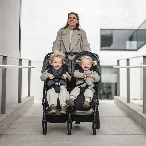 Carucior pliabil pentru gemeni BabyGo GoTwice, Green, Culoare: Verde, Model: gemeni,poza 7