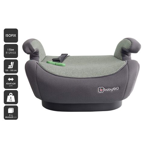 Scaun auto booster BabyGo Bursa IV Green, 125-150 cm, certificat R129, Culoare: Verde, Grupa: 22-36kg (6 ani - 12 ani),poza 2  - ExclusivMAG.ro Scaun auto booster BabyGo Bursa IV Green, 125-150 cm, certificat R129, Culoare: Verde, Grupa: 22-36kg (6 ani - 12 ani),poza 2