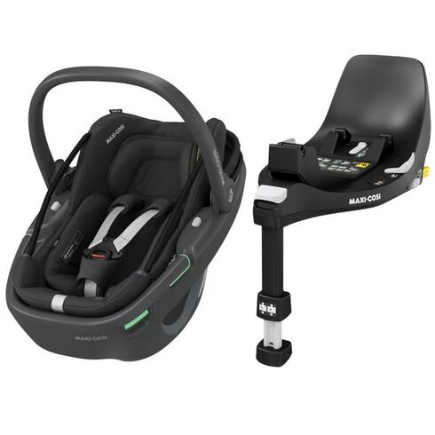Scaun Auto I-Size Maxi-Cosi CORAL 360 BS + Baza Auto FAMILYFIX 360 ESSENTIAL BLACK, Culoare: Negru, Grupa: 0-13kg (0 luni - 12 luni)