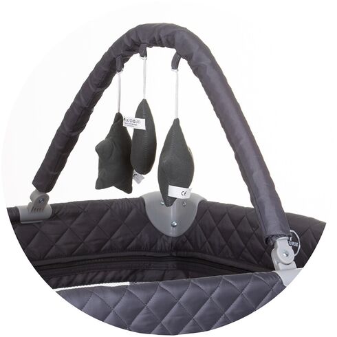 Patut pliabil cu saltea de infasat Chipolino Luna granite, Culoare: Gri/Negru, Dimensiuni: 120x60,poza 5