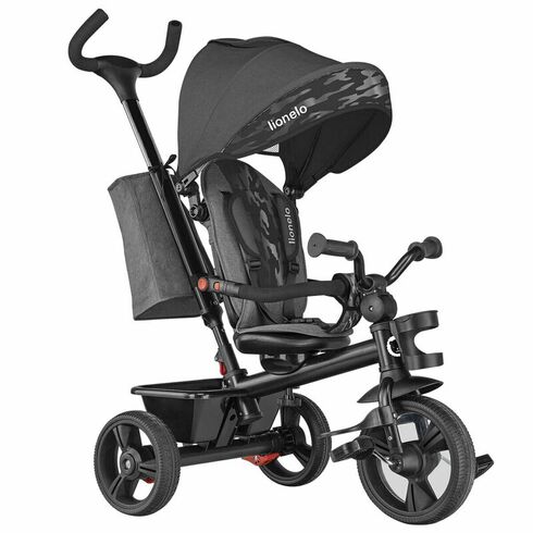 Tricicleta multifunctionala cu sezut reversibil, pliabila Lionelo Haari, Stone Grey, Culoare: Gri
