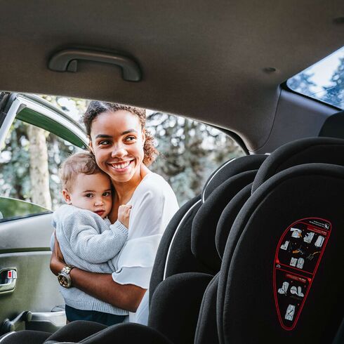 Scaun auto i-Size BabyGo FreeFix Black, 76-150 cm, certificat R129, Culoare: Negru, Grupa: 9-36kg (9 luni - 12 ani),poza 10