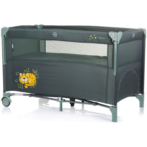 Patut pliabil Chipolino Relax pastel green cu laterala culisanta, Culoare: Verde inchis, Dimensiuni: 120x60 - poza 3 - ExclusivMAG.ro