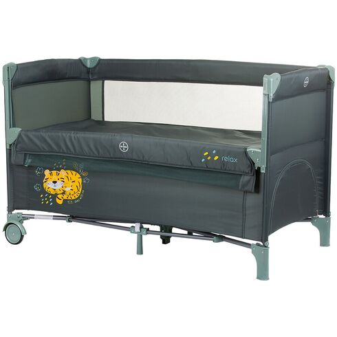Patut pliabil Chipolino Relax pastel green cu laterala culisanta, Culoare: Verde inchis, Dimensiuni: 120x60 - poza 2 - ExclusivMAG.ro