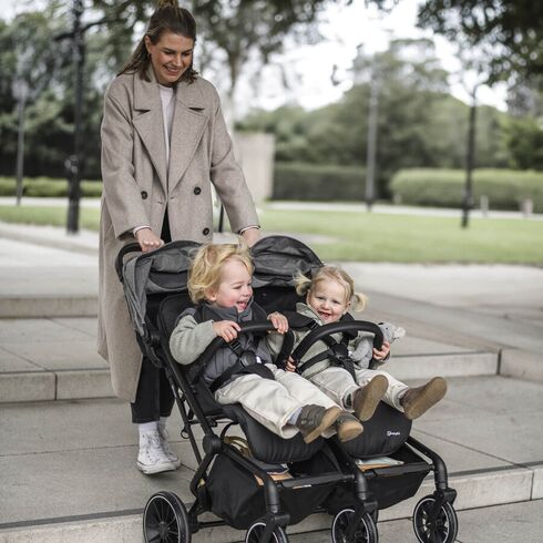 Carucior pliabil pentru gemeni BabyGo GoTwice, Green, Culoare: Verde, Model: gemeni,poza 8